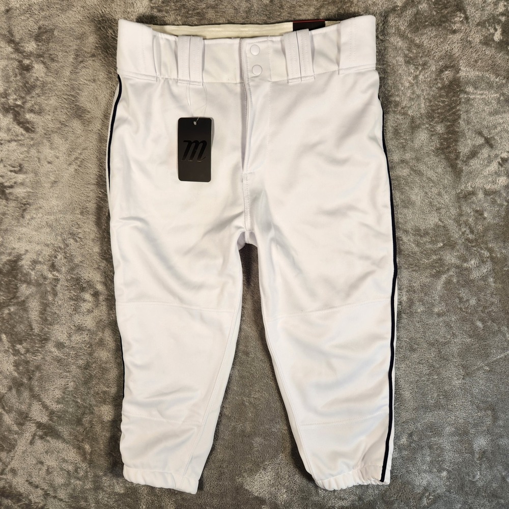 Marucci Baseball Pants Mens Small MAPTTDKSH-W-AS White Tapered Piped NEW